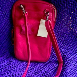 Pink cold water creek mini leather organizer